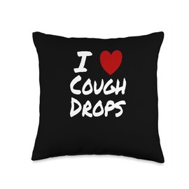 I Heart (Love) Cough Drops Lozenges Relief Sick Menthol Throw Pillow