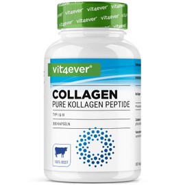 vit4ever Collagen 300 Capsules - 4500 mg Bioactive Collagen Hydrolysate Peptides per Daily Dose - Collagen Type 1 & 3 - Alternative to Powder - High Dose