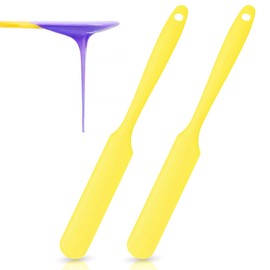 Non-stick Wax Spatulas Jar Spatulas Set, Hair Removal Waxing Applicator Easy to clean Reusable Scraper, Large Area Hard Wax Sticks for Body Use on Salon and Home Mixing Baking Scrapers (2 PCS, Yellow)
