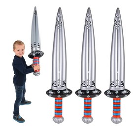 Huge 42" Silver Inflatable Sword - Stylish and Colorful Inflate Great for Carnivals and Parties (1 Pack)