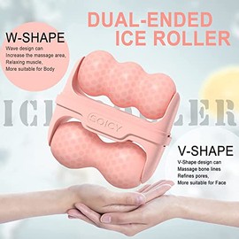 Rodillo de hielo enfriante 2 en 1 para cara y ojos, rodillo facial personal para el cuidado de la piel con estuche de transporte para reducir la hinch