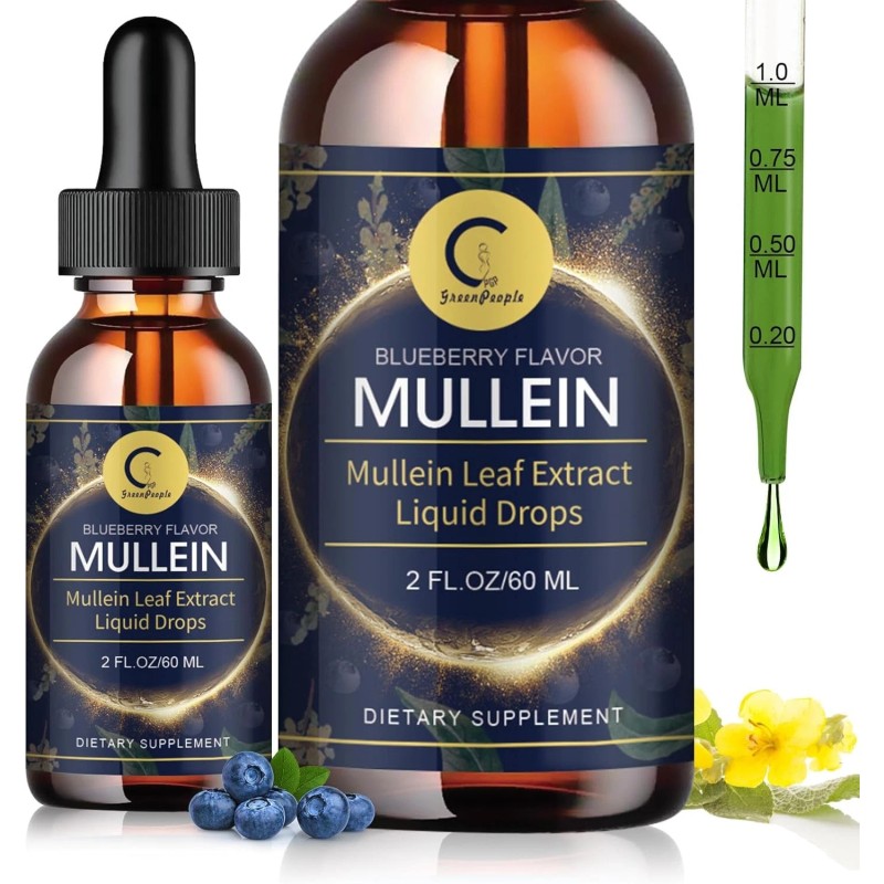 2 PACK Mullein Drops for Lungs, Detox and Cleanse Mullein