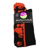 Crazy Socks with Paws Over the Calf (Black/Orange, Large)