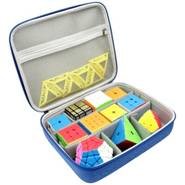 Speed Cube Travel Storage Case Bag Compatible with Shashibo/for Rubik’s/for Roxenda Brain Teaser Fidget Toy. Carrying Holder for Cube Puzzle Travel Game for Kids Teens Adults (Case Only) (Blue)