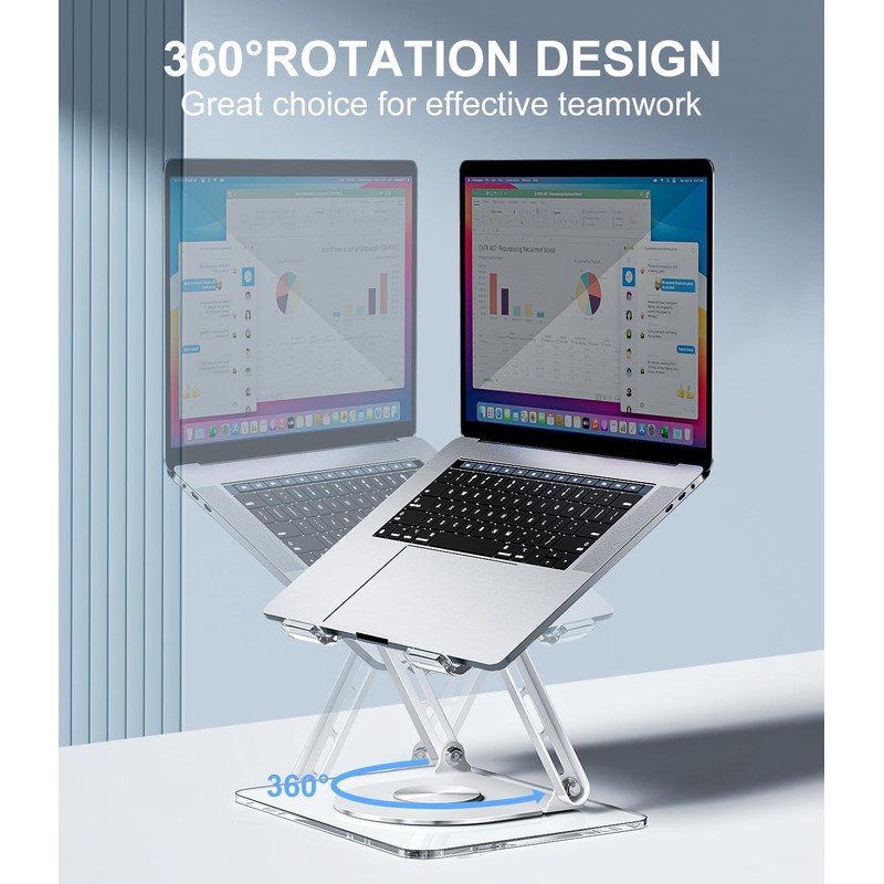 MCHOSE Acrylic Laptop Stand for Desk with 360 Rotating Base