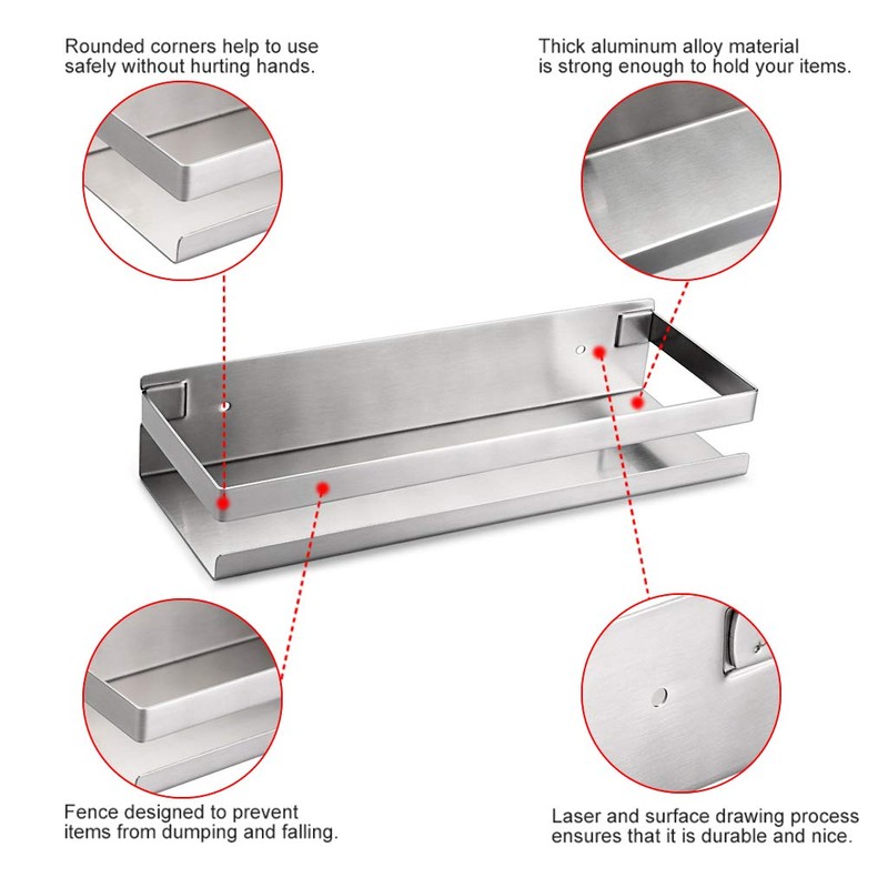 OwnMy Bathroom Shower Shelf Stainless Steel Bath Kitchen Basket Shower