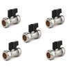TC 15mm Compression Isolation Valve with Black Lever Handle Thumb