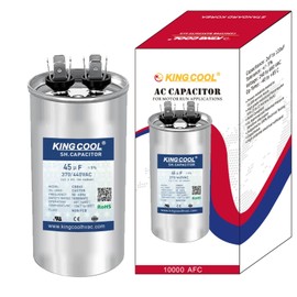 45uF Round 370V or 440V Dual Run Start A/C Capacitor CBB65B Air Conditioner Capacitors for AC Unit Fan Motor Start or Heat Pump or Condenser Straight Cool