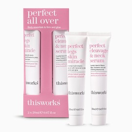 This Works Perfect All Over Kit, 2-Piece Pamper Skin Glow Gift Set | Perfect Cleavage & Neck Serum and Perfect Legs Skin Miracle duo featuring Sweet Orange Oil in a luxury gift box