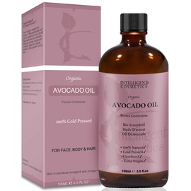 Organic Avocado Oil - Cold Pressed Virgin Unrefined Natural - Fights Signs of Ageing, Treatment with Sun Damage, Acne Prevention 100 ml