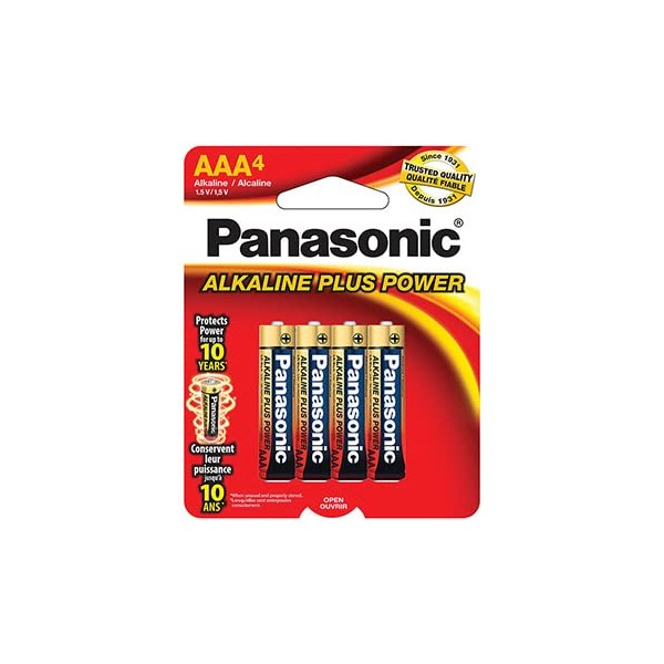 Panasonic 354372 AAA Alkaline Plus Power Batteries - Pack of 4