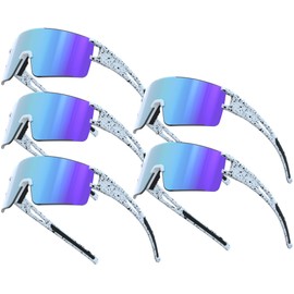 G2RISE 5PACK Kids Baseball Sunglasses for Youth Boys Girls 8-14 - Small UV400 Sun Glasses for Cycling Running Softball Sports