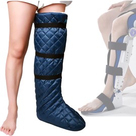 GFERTRE Cast Sock Cover for Foot–Thick Warm Foot Cast Cover for Leg, Ankle & Hand Plaster Protection | Adjustable Drawstring | Fleece Lined Cast Cover for Men and Women When Walking (Leg)