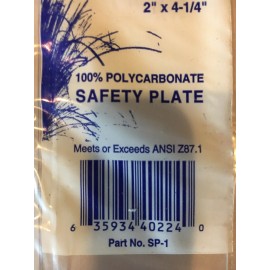 United Brand 100% Polycarbonate Safety Plate 2" x 4. 1/4" part no: SP-1