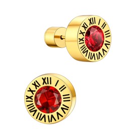 Birthstone Earrings Ruby Earrings Studs Viking Earrings Gold Stud Earrings Gifts for Women Birthday