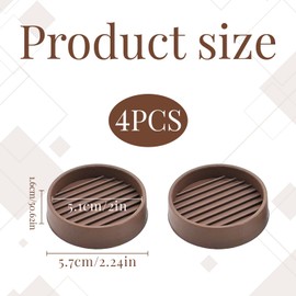 Castor Cups, 4 PCS Carpet Protector Cups, 2 IN Furniture Cups, Sofa Feet Protectors For Wooden Floors, Furniture Castor Cups, Carpet Protectors For Furniture Legs, Caster Cups, Brown