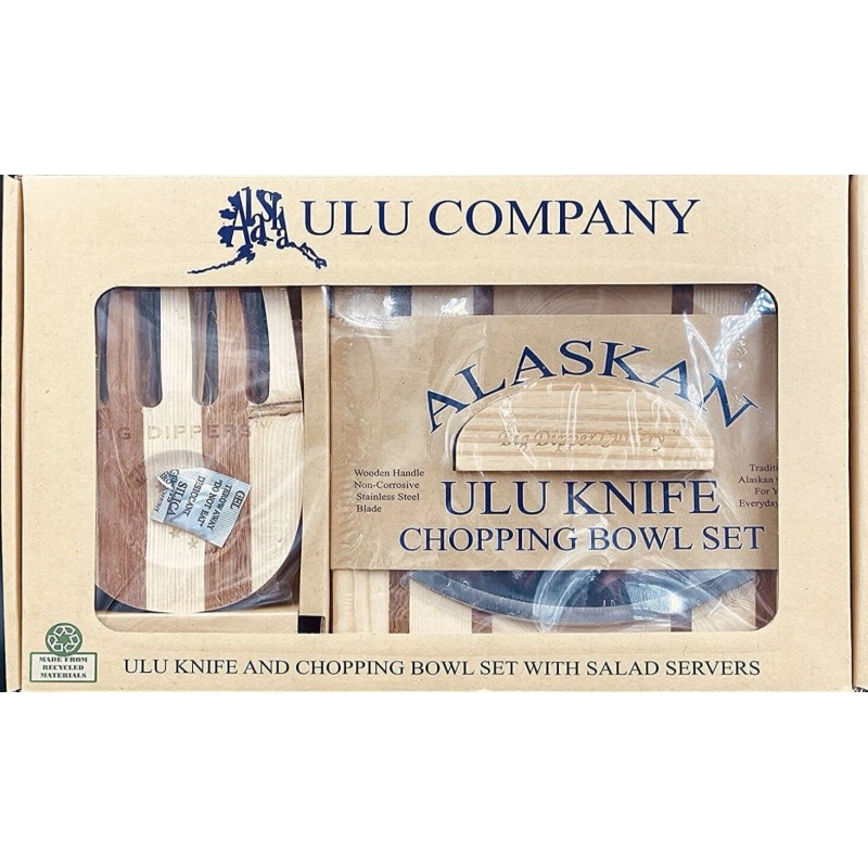 Ulu Company New Ulu Knife and Chopping Bowl with Salad