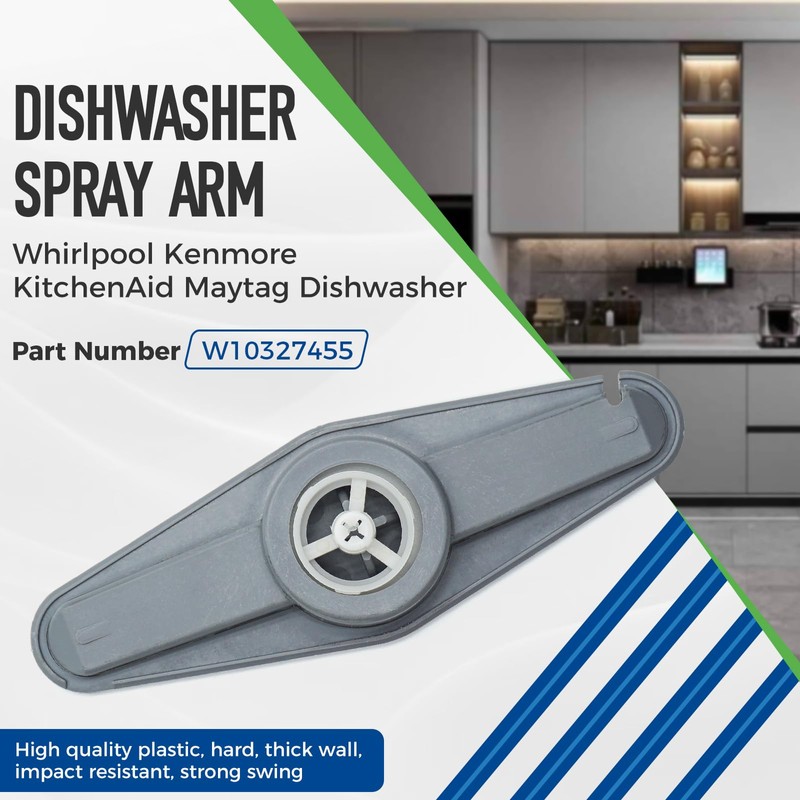 Dishwasher Spray Arm for Whirlpool, W10327455, WPW10327455 Dishwasher Upper Spray