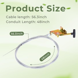 TOSRWGLL 290-163 Throttle Control Cable Replacement for Stens Mower Cable,Universal 48" Control Cable Fits Riding Mowers,Tractors and Self-Propelled Mowers Parts