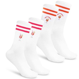 Szhhrxi Embroidered Aperol Socks - Funny Gift Idea for Aperol Lovers, White Cotton Tennis Socks, Unisex Socks for Men and Women, c