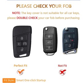 TECART TPU Key Case Cover Fit for VW Atlas Golf Atlas Key Fob Keychain Key Shell Box Accessories Protector 5 Button, Grey, 4 Button