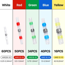 YNZDRWA YNZDRWA 200PCS Solder Seal Wire Connectors Kit, Upgraded Heat Shrink Butt Wire Connectors, Waterproof Electrical Butt Splice Wire Terminals for Marine Automotive Trailer RV Boat Truck Wiring