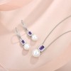 Inpasne Pearl Drop Earrings Dangling 925 Sterling Silver Amethyst Earrings