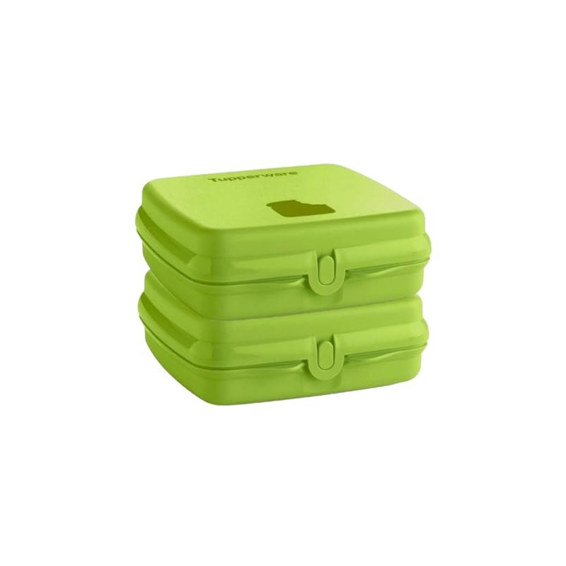 Tupperware Set of Two Sandwich Keepers. Lt Green