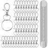 HXSEMAYIG HXSEMAYIG 100PCS Keychain Hooks with Key Rings,Metal Swivel Lobster