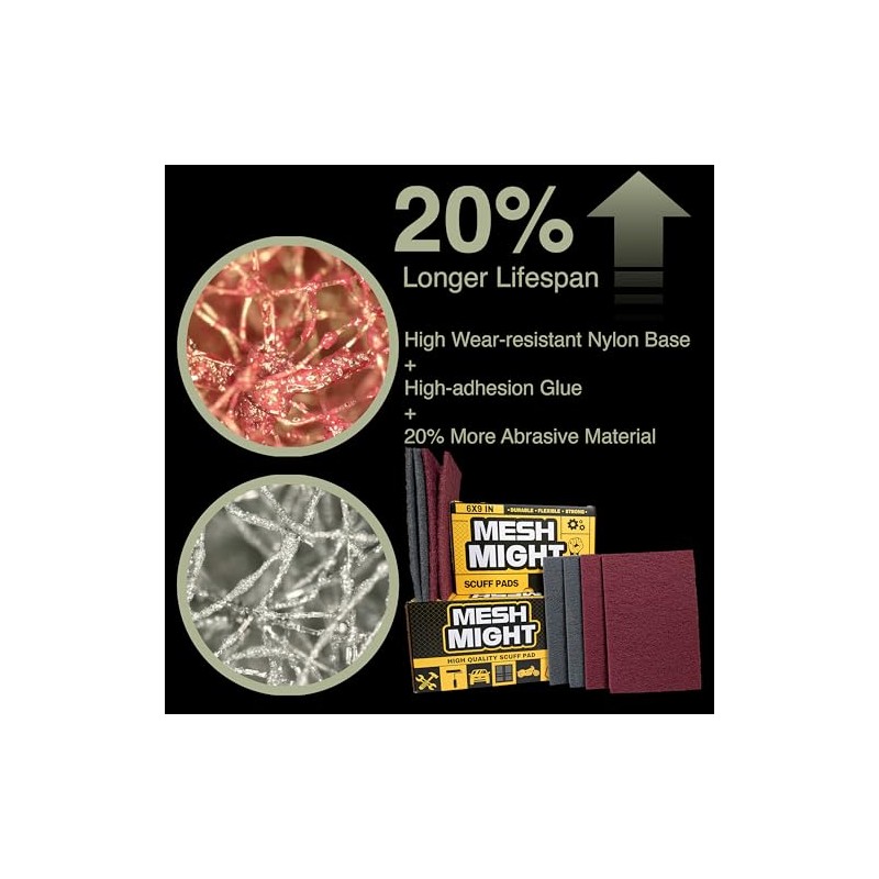 12-Pack 6"x9" Non-Woven Scuff Pads Multi Pack- Aluminum Oxide Abrasive