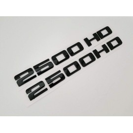 2PCS 2500HD 2500 HD Nameplates Emblems 3D Decal Badges Letter Glossy for Gm Silverado Sierra (Glossy Black)