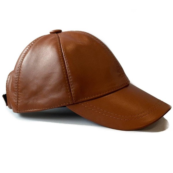 100% Real Genuine Sheepskin Baseball Cap Hat Sports Visor (Dark