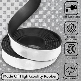 NABOWAN Self Adhesive Rubber Strips 1/16" (.062") Thick X 12" Wide X 24" Long, Self Stick Solid Rubber Roll, Perfect for Shock Absorption Gasket, Weather Stripping, DIY Projects