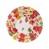Caspari Swirling Leaves White Paper Dinner Plates - Includes 12