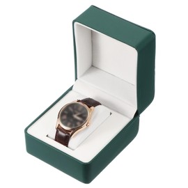 sourcing map Watch Travel Case, PU Leather Watch Storage Box 1 Slot Watch Holder Organize, Portable Watch Case Box Leather Watch Roll for Men and Women Gift Birthday Anniversary, Green