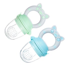 2 Unidades de Chupete para Alimentación de Alimentos para Bebés, Alimentador de Alimentos para Bebés de Silicona Suave para Coordinación de Ejercicio Verde Azul para Uso en el