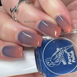 Parrot Polish Blue Sinai Thermal Nail Polish Blue/Tan-Coral