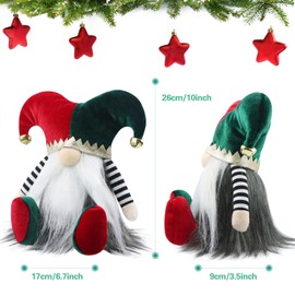 Gehydy Christmas Gonk Decorations Handmade Clown Gnome Plush Stuffed Xmas Decor for Home Kitchen Farmhouse