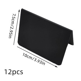 Pack of 12 Plastic Buffet Signs, V-Shape Chalkboard, Small Mini Chalkboards for Labelling, Price Tags, Stand for Bakery, Name Plate for Wedding, Place Card 7.5 x 10 cm (V Shape)