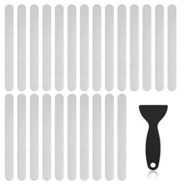 QVYQVY Anti-Skid Strips for Tub and Bathroom, 24-Pack Transparent Grip Pads with Applicator Tool – Slip-Resistant Safety Set for Washroom Floors, Steps, Stepladders, and Spa Surfaces