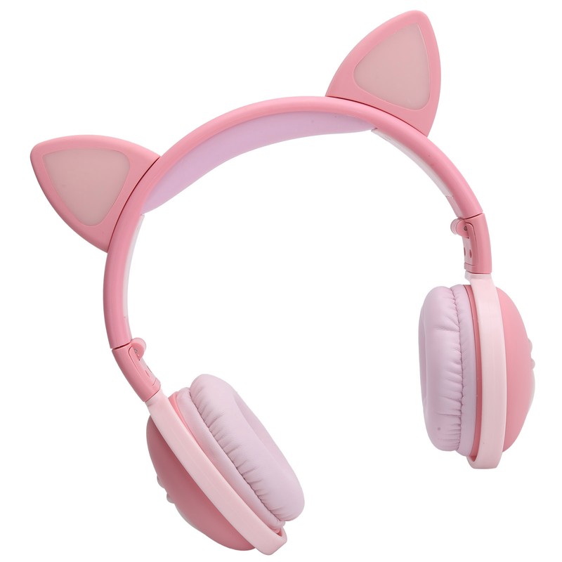 Cute Cat Ear Glowing Wireless Bluetooth Headphone HIFI Sports Folding
