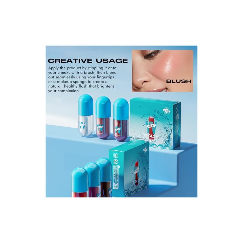 Set de Brillos Labiales 3 Piezas con Aguacate, Textura Suave