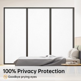 Coavas Window Privacy Film Frosted Glass Window Clings for Privacy Non-Adhesive Anti UV Static Cling for Home Shower and Office White