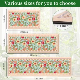 CHICNOOK Vintage Floral Anti Fatigue Kitchen Rugs Set of 3