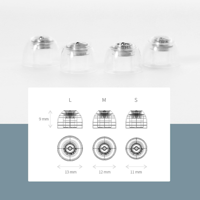 Shanling SE100 Invisble Medical Silicone Ear Tips (S/M/L Sizes) -
