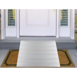 Adjustable Threshold Wheelchair ramp can be Adjusted/Raised to fit a Range of Heights. for Mobility aids Such as wheelchairs, Walkers, Canes, Temporary or Permanent. (5" inch Ramp)