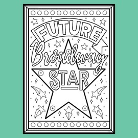 THEATRE NERDS | “I'd Rather Be At a Broadway Show” Collection | COLORING POSTCARDS by Coloring Broadway | Hand-drawn illustrations - Printed on matte card stock (5" x 7") - Set of 4