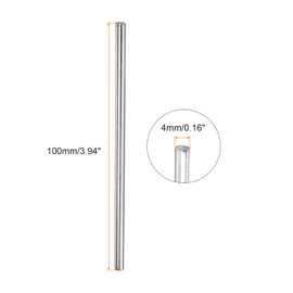 Rebower 304 Stainless Steel Solid Round Rod, [for Drift Punches Various Shaft DIY Craft Model Plane Model Ship Model Cars] - 4mmx100mm / Silver Tone / 2 Pcs