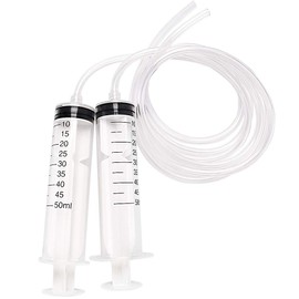 2 Pack 50 ML Syringe for Nutrient Measuring 100cm Tube
