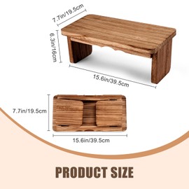 YERGOFE Yoga Meditation Benches - Yoga Bench,Wooden Zen Meditation Stool Kneeling Bench for Yoga Practice (Dark Brown)